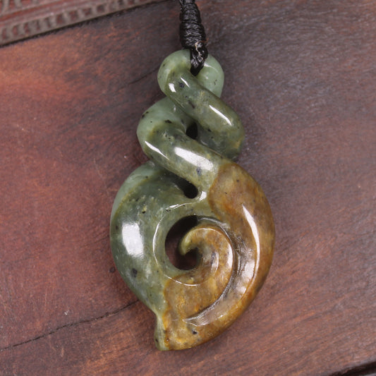 Flower Jade Koru Twist Pounamu - NZ Greenstone