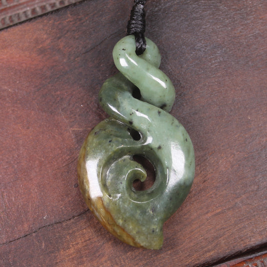 Flower Jade Koru Twist Pounamu - NZ Greenstone