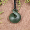 Twist or Pikorua carved from Hapopo Pounamu - NZ Greenstone