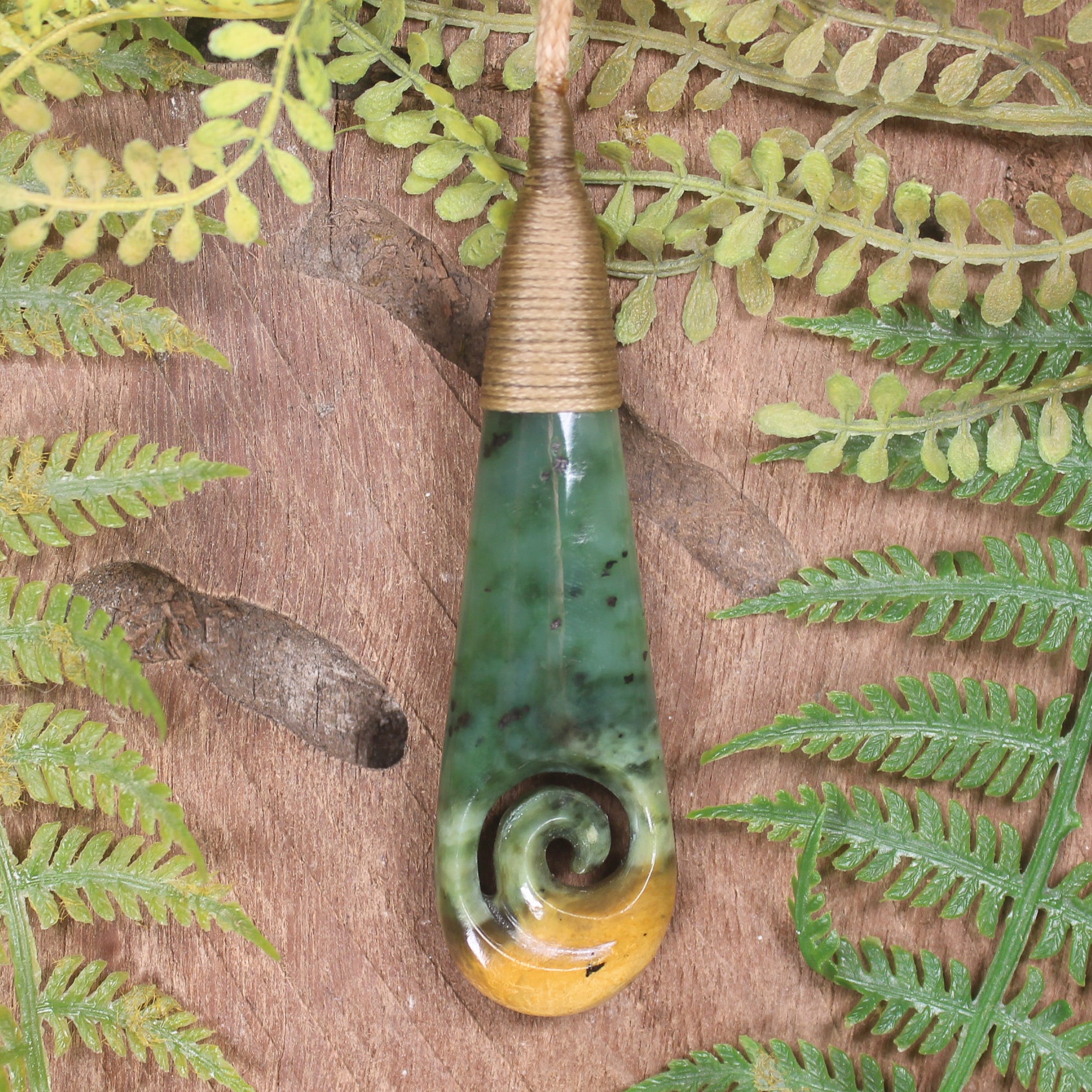 Roimata with Koru Pounamu Pendant - NZ Greenstone