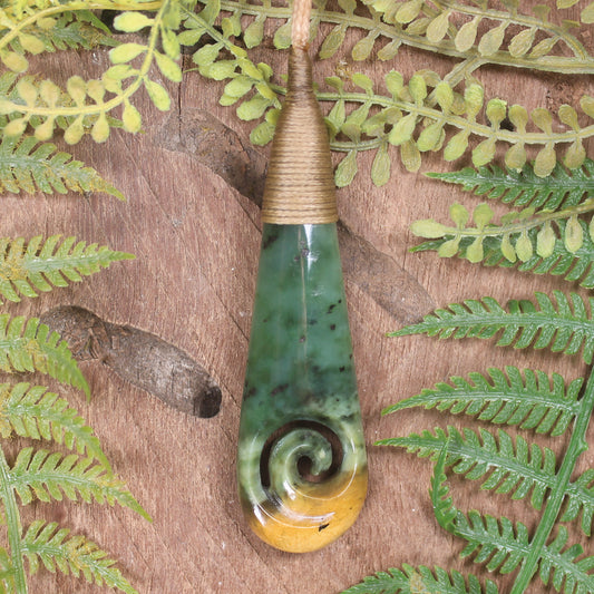 Roimata with Koru Pounamu Pendant - NZ Greenstone