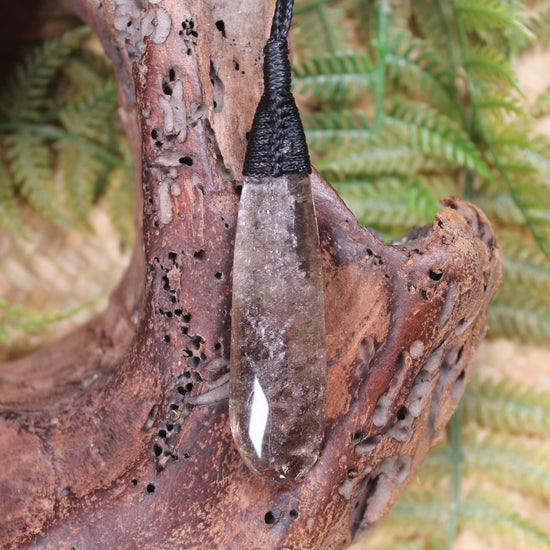 Roimata pendant carved from Smokey Quartz
