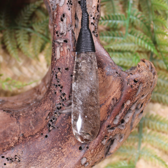 Roimata pendant carved from Smokey Quartz