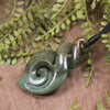 NZ Greenstone Medium Koru Twist Pendant (BN096) Hapopo Pounamu