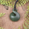 Twist or Pikorua carved from Hapopo Pounamu - NZ Greenstone