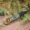 Roimata or Teardrop with Koru carved from Flower Jade Pounamu - NZ Greenstone
