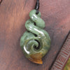 Twist or Pikorua carved from Flower Jade Pounamu - NZ Greenstone
