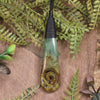Roimata or Teardrop with Koru carved from Flower Jade Pounamu - NZ Greenstone