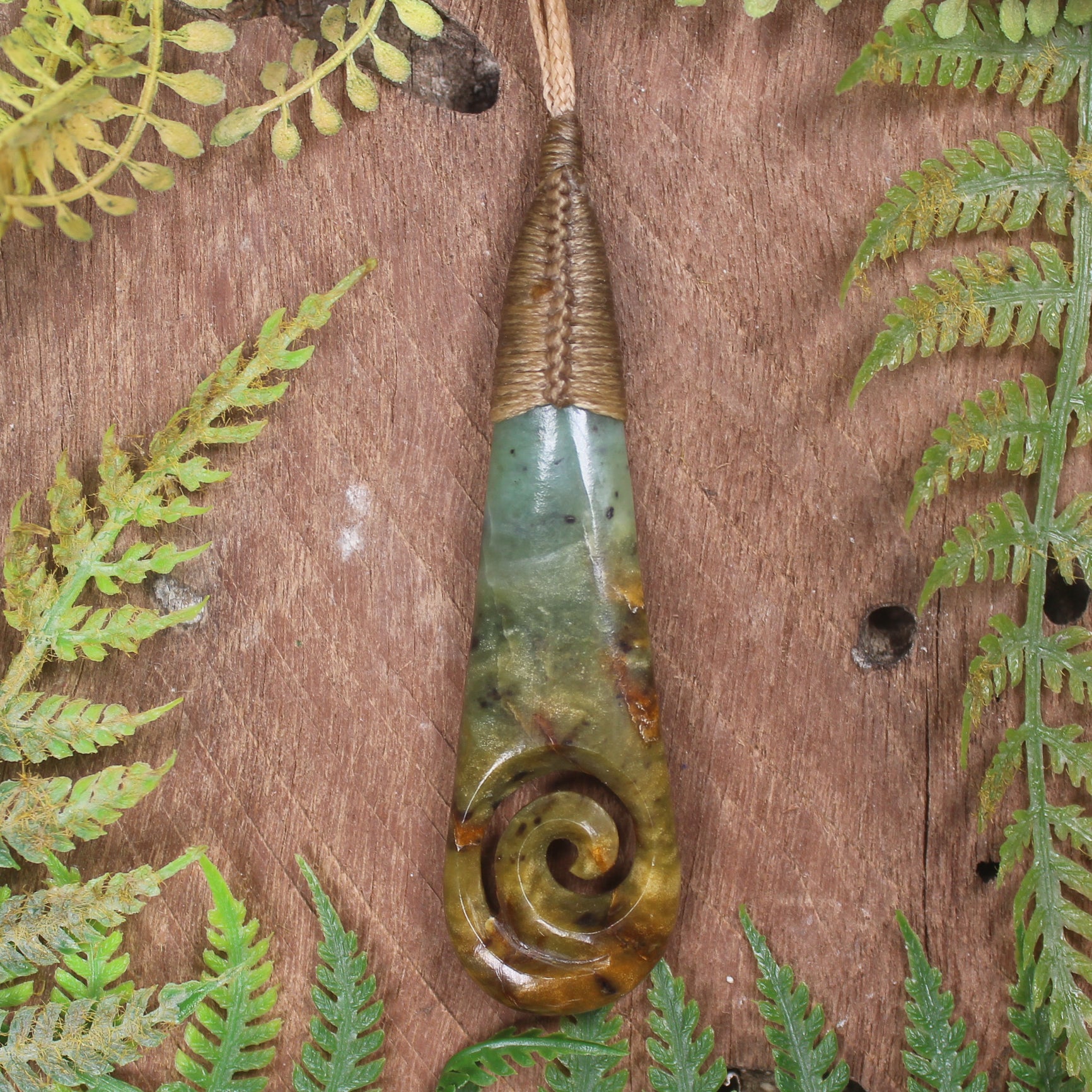 Roimata with Koru Pounamu Pendant - NZ Greenstone