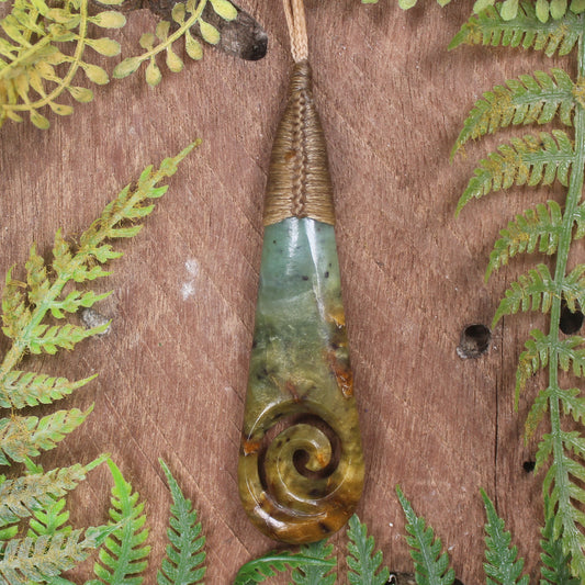 Roimata with Koru Pounamu Pendant - NZ Greenstone