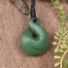 Twist or Pikorua carved from Hapopo Pounamu - NZ Greenstone