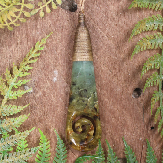 Roimata with Koru Pounamu Pendant - NZ Greenstone