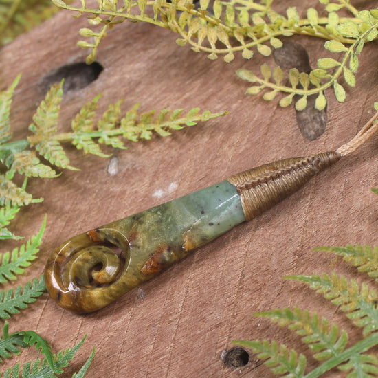 Roimata with Koru Pounamu Pendant - NZ Greenstone