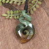 Twist or Pikorua carved from Flower Jade Pounamu - NZ Greenstone