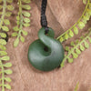 Twist or Pikorua carved from Hapopo Pounamu - NZ Greenstone