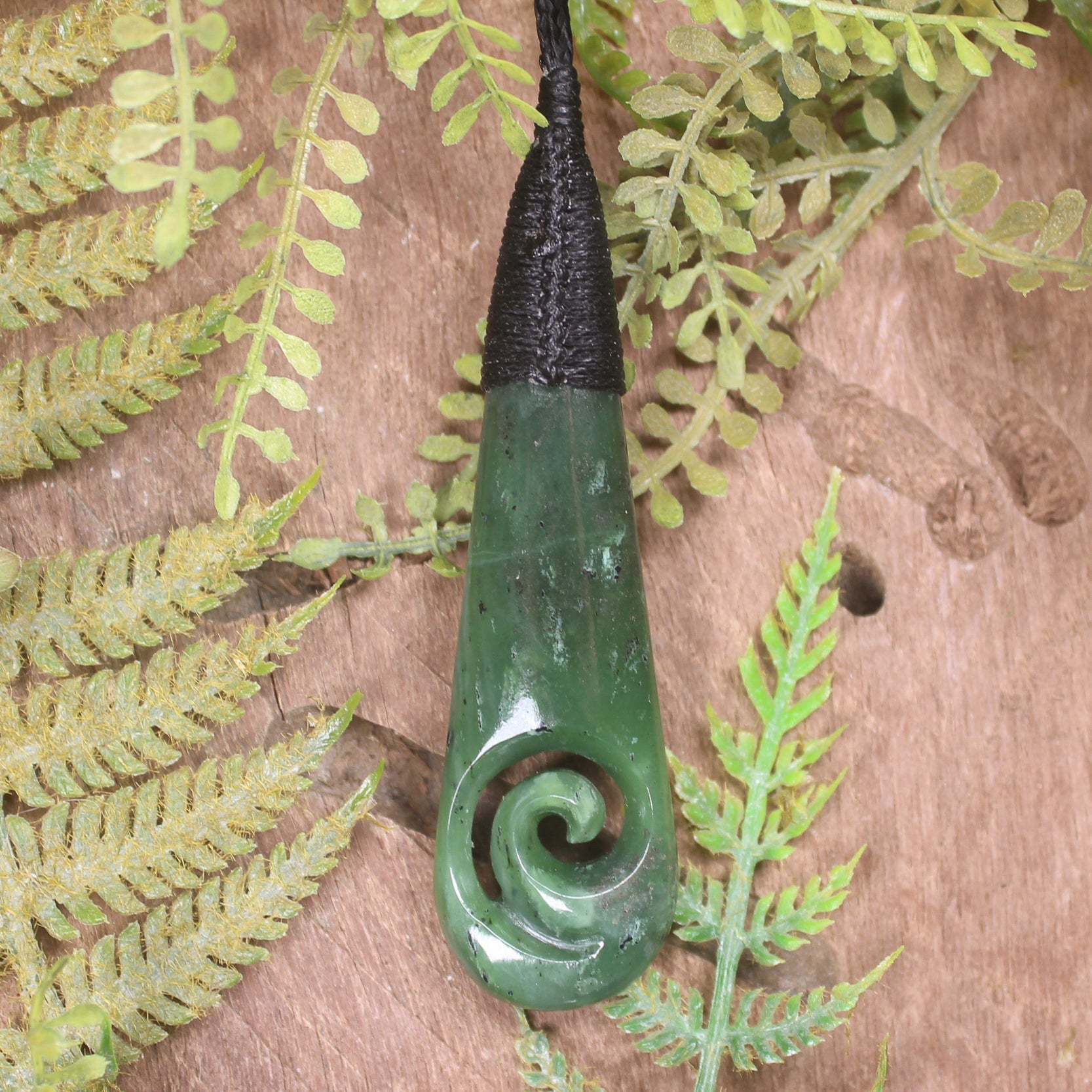 Roimata with Koru Pounamu Pendant - NZ Greenstone
