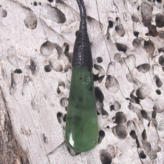 Roimata Teardrop carved from Hapopo Pounamu - NZ Greenstone