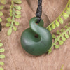 Twist or Pikorua carved from Hapopo Pounamu - NZ Greenstone