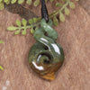 Twist or Pikorua carved from Flower Jade Pounamu - NZ Greenstone