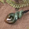 Twist or Pikorua carved from Flower Jade Pounamu - NZ Greenstone
