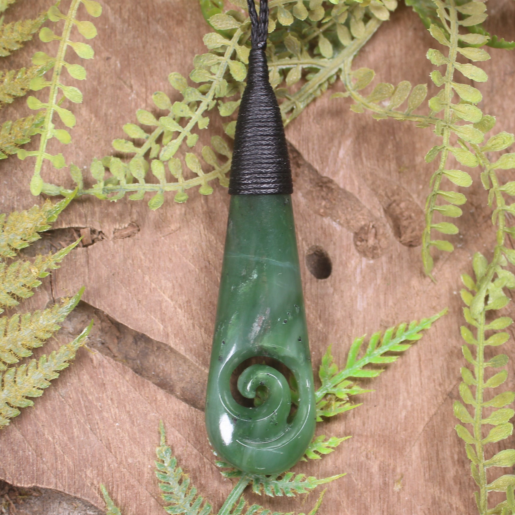 Roimata with Koru Pounamu Pendant - NZ Greenstone
