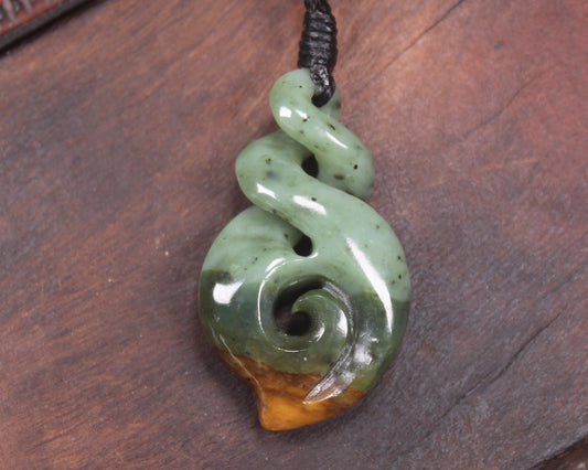 Flower Jade Koru Twist Pounamu - NZ Greenstone