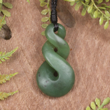 Twist or Pikorua carved from Hapopo Pounamu - NZ Greenstone
