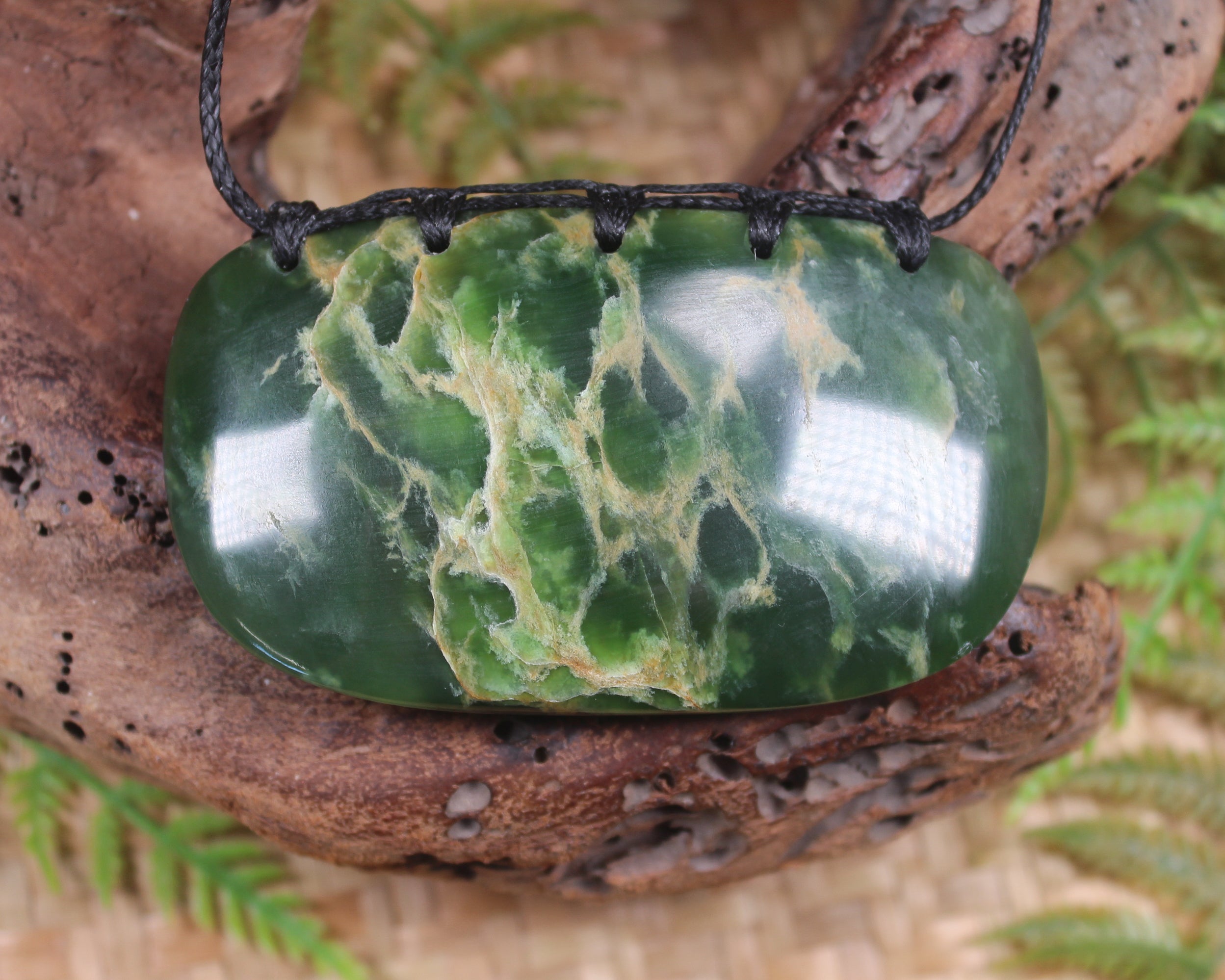 Breast plate or Shield carved from Flower Jade Pounamu - NZ Greenstone