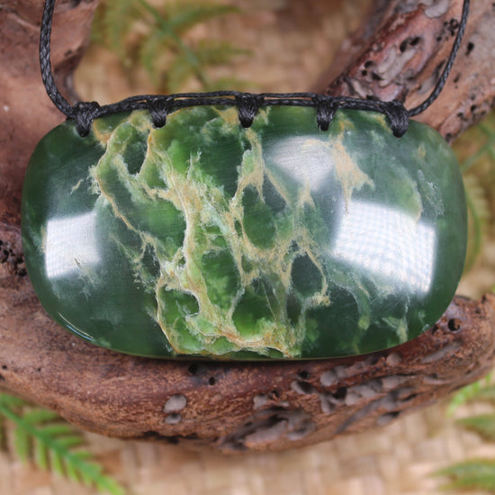 Breast plate or Shield carved from Flower Jade Pounamu - NZ Greenstone