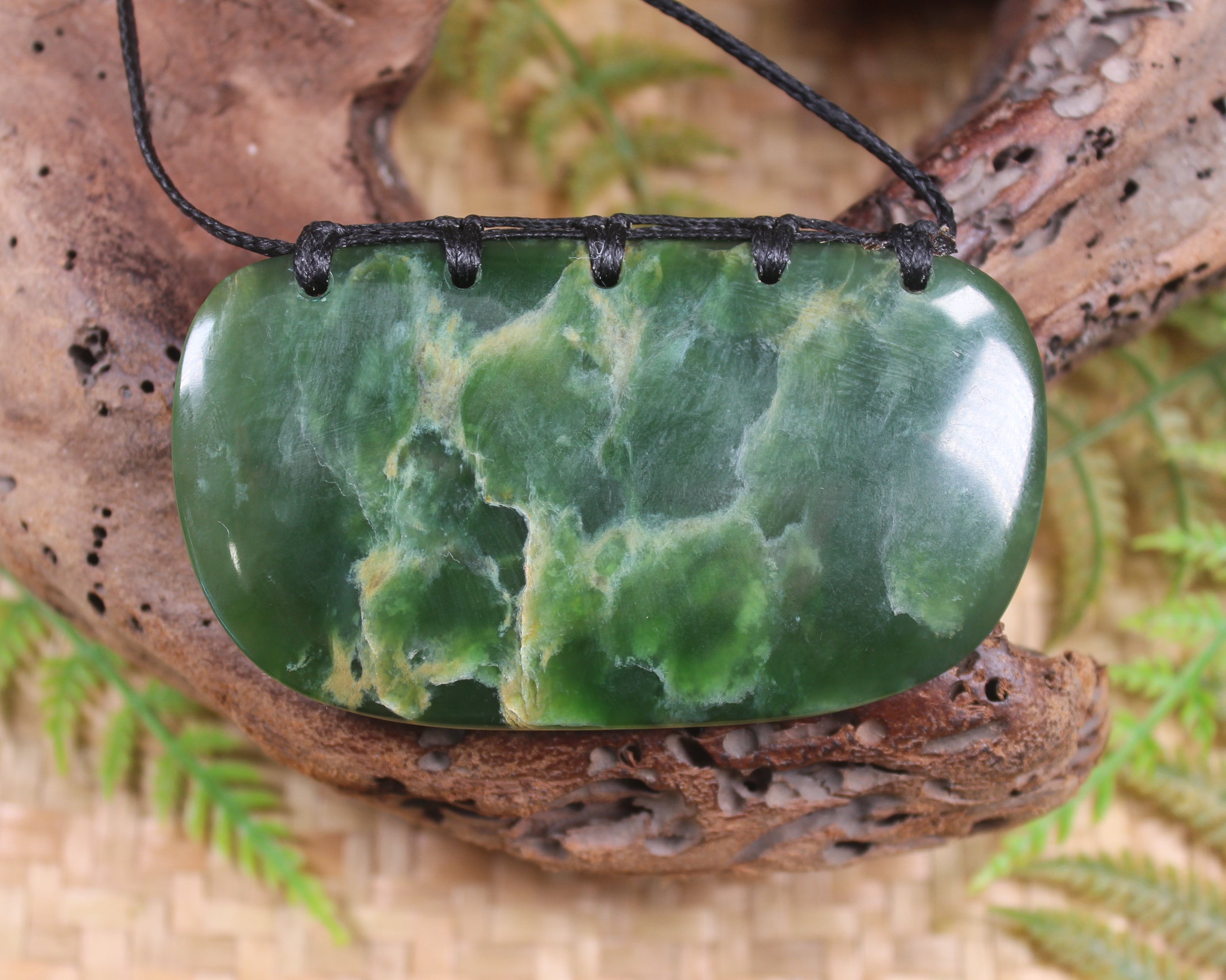 Breast plate or Shield carved from Flower Jade Pounamu - NZ Greenstone