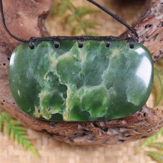 Breast plate or Shield carved from Flower Jade Pounamu - NZ Greenstone
