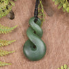 Twist or Pikorua carved from Hapopo Pounamu - NZ Greenstone