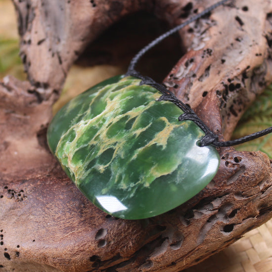 Breast plate or Shield carved from Flower Jade Pounamu - NZ Greenstone