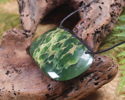Breast plate or Shield carved from Flower Jade Pounamu - NZ Greenstone