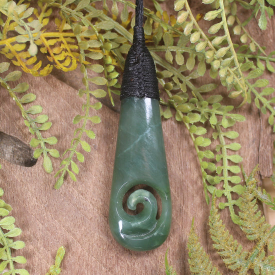 Roimata or Teardrop carved from Inanga Pounamu - NZ Greenstone