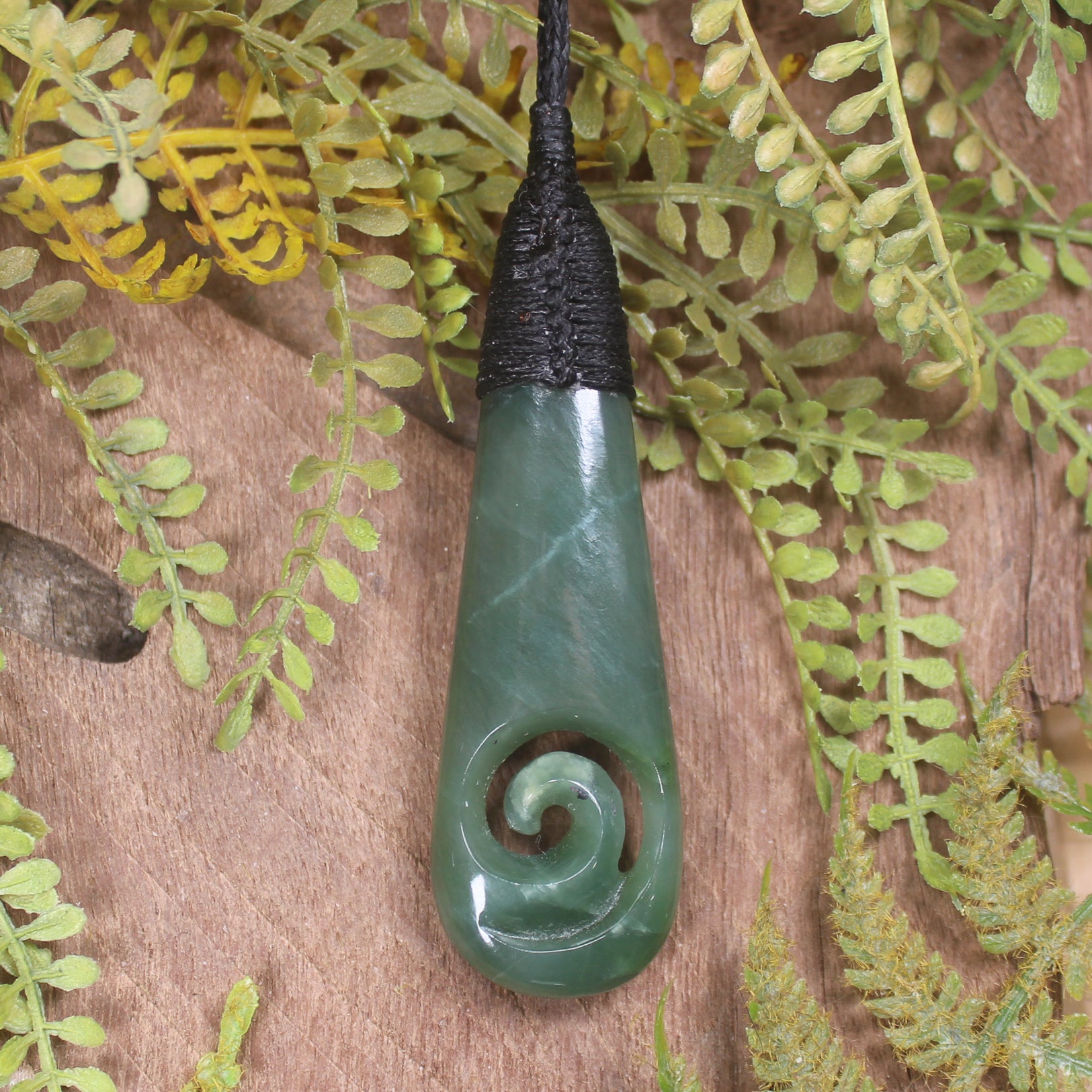 Roimata or Teardrop carved from Inanga Pounamu - NZ Greenstone