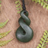 Twist carved from Rimu Pounamu - NZ Greenstone
