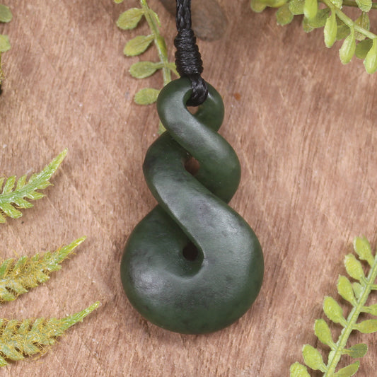 Twist carved from Rimu Pounamu - NZ Greenstone