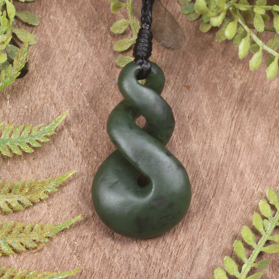 Twist carved from Rimu Pounamu - NZ Greenstone