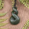 Twist carved from Rimu Pounamu - NZ Greenstone