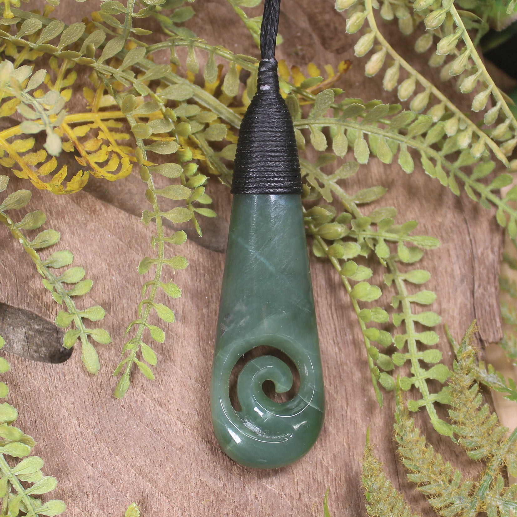 Roimata or Teardrop carved from Inanga Pounamu - NZ Greenstone