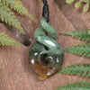 Twist or Pikorua carved from Flower Jade Pounamu - NZ Greenstone