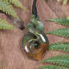 Twist or Pikorua carved from Flower Jade Pounamu - NZ Greenstone