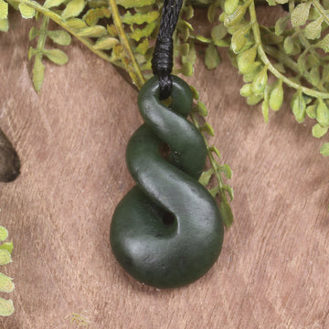 Twist carved from Rimu Pounamu - NZ Greenstone