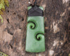Toki or Adze with Koru carved from Hapopo Pounamu - NZ Greenstone