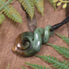 Twist or Pikorua carved from Flower Jade Pounamu - NZ Greenstone