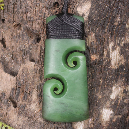 Toki or Adze with Koru carved from Hapopo Pounamu - NZ Greenstone