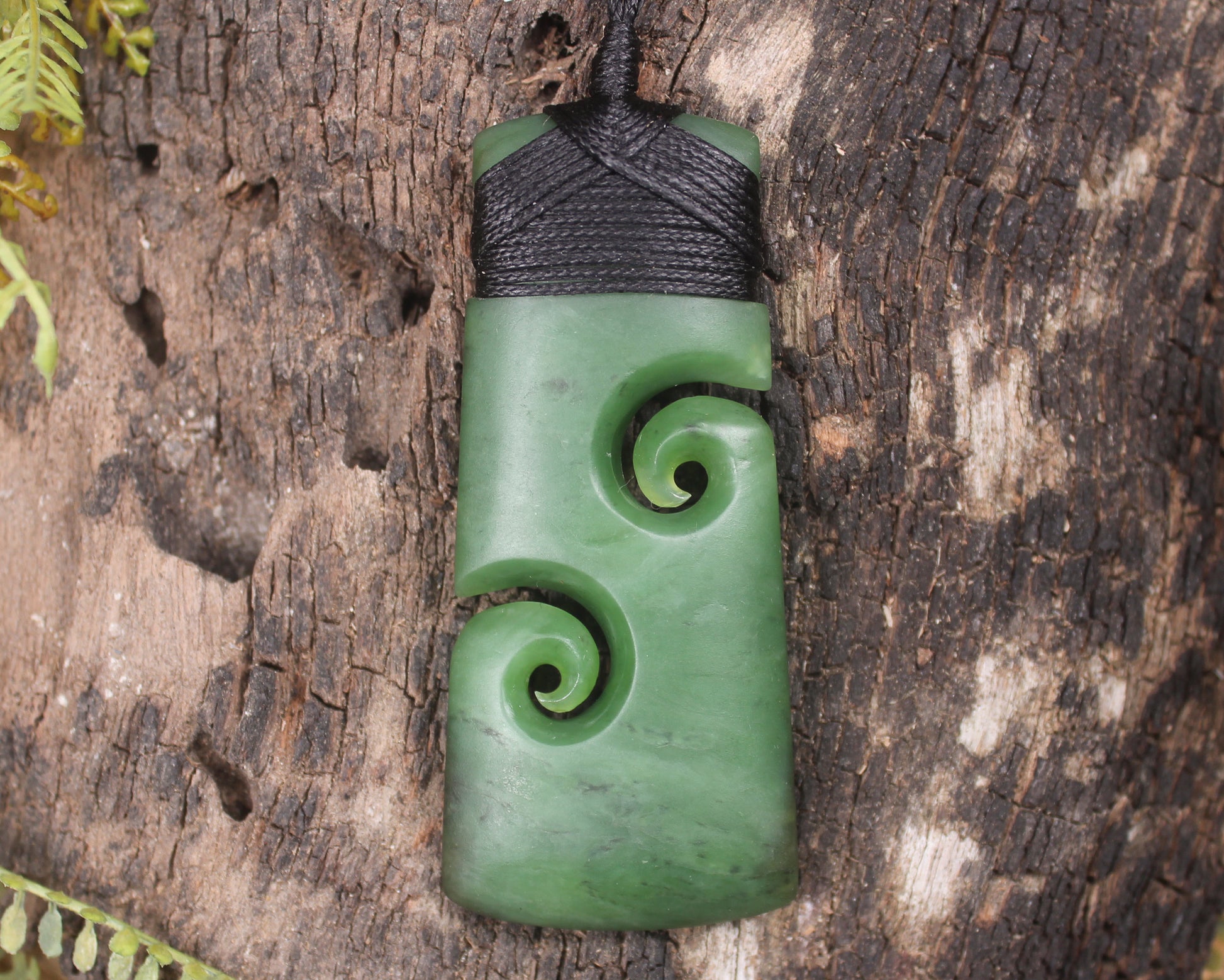 Toki or Adze with Koru carved from Hapopo Pounamu - NZ Greenstone