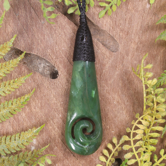 Roimata with Koru Pounamu Pendant - NZ Greenstone