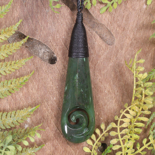 Roimata with Koru Pounamu Pendant - NZ Greenstone